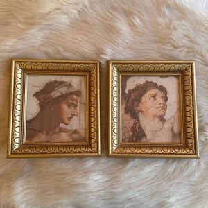 Gold Framed Sistine Chapel Repro Prints Set of 2